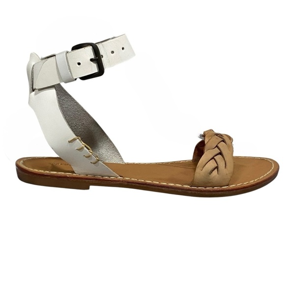 Soludos Leather Ankle Strap Braided Sandals Size 7 - Picture 1 of 7